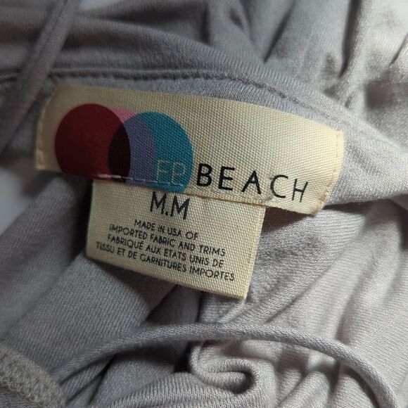 Free People Beach Dress Womens Medium Gray Piper Midi Cutouts Boho - Picture 6 of 8